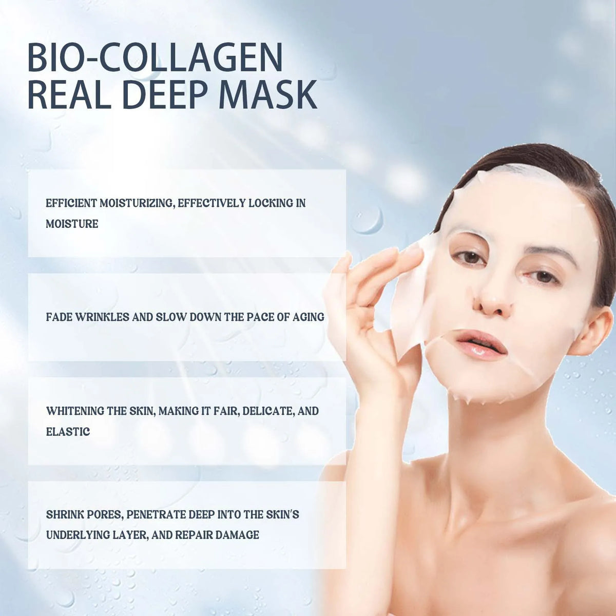 EELHOE Collagen Facial Mask – Hydrating, Firming & Brightening Collagen Face Mask QXL