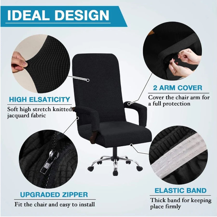 Stretch Polar Fleece Office Chair Cover | 5 Colors Anti-Static Office Chair Cover QXL
