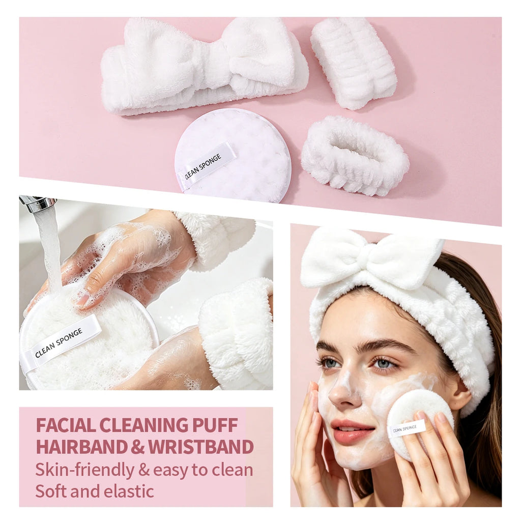KOSSHOW 20-Pc Makeup Sponge & Puff Set with Hairband Makeup Sponge Set QXL