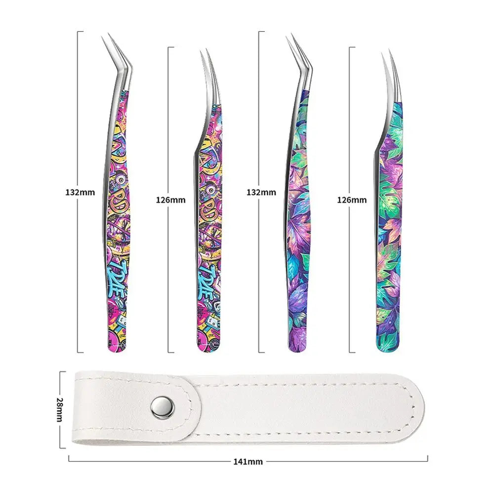 Curved Stainless Steel Eyelash Tweezers | Anti-Static Precision Eyelash Tweezers QXL
