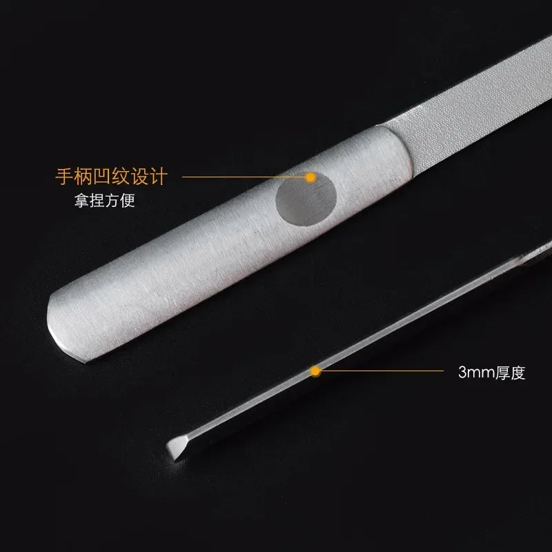 Double-Sided Stainless Steel Nail File | Manicure Buffer Nail File QXL