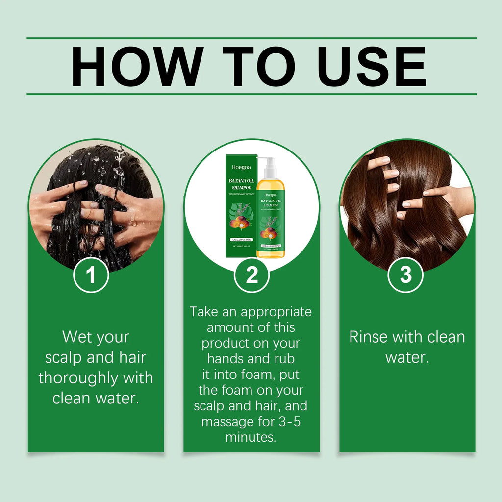 HOEGOA Batana Oil Shampoo – Moisturizing Scalp Cleanser Moisturizing Shampoo QXL