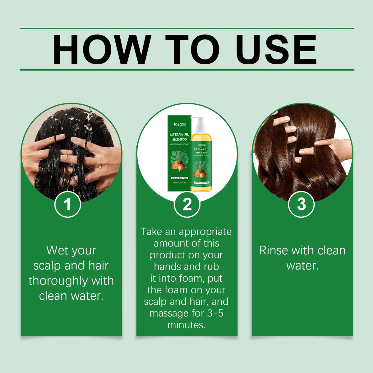 HOEGOA Batana Oil Shampoo – Moisturizing Scalp Cleanser Moisturizing Shampoo QXL
