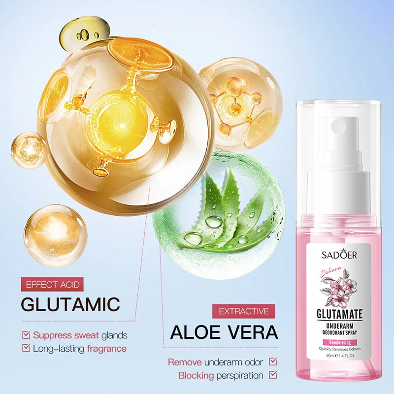 SADOER Sakura Underarm Fragrance Spray | Alcohol-Free 40ml Underarm Fragrance Spray QXL
