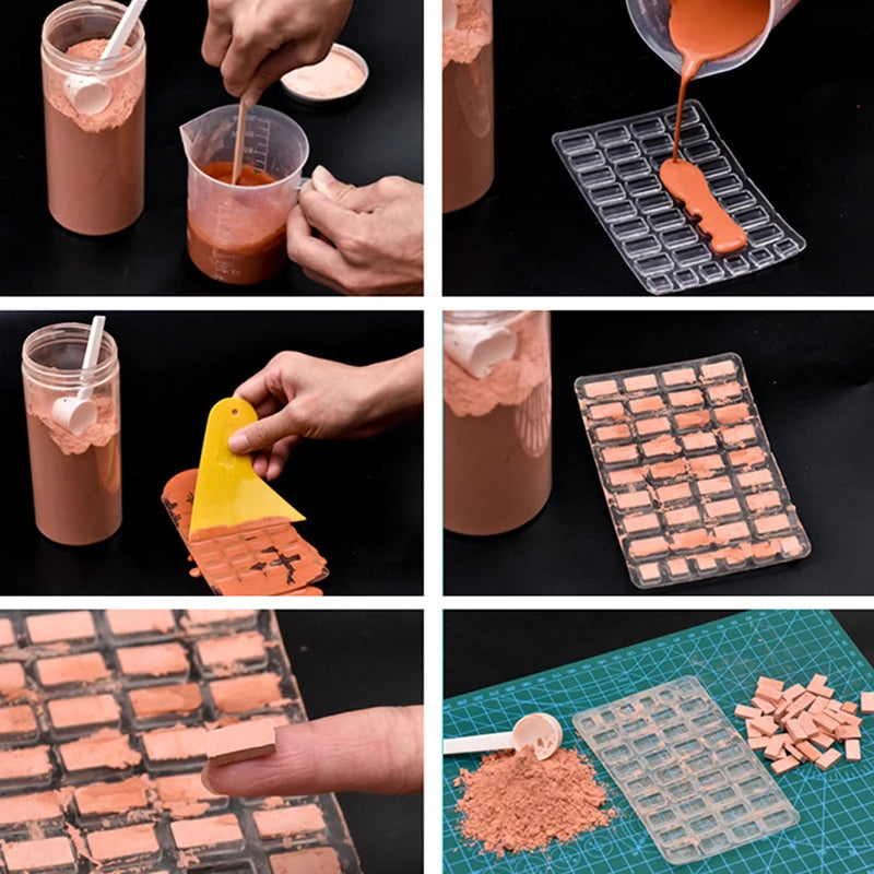 Mini Brick Silicone Mold | DIY Cement & Sand Table Model Silicone Craft Mold QXL