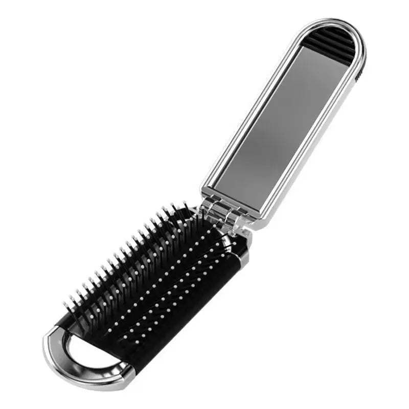 Mini Diamond Folding Comb with Mirror | Portable Luxury Folding Hair Comb QXL