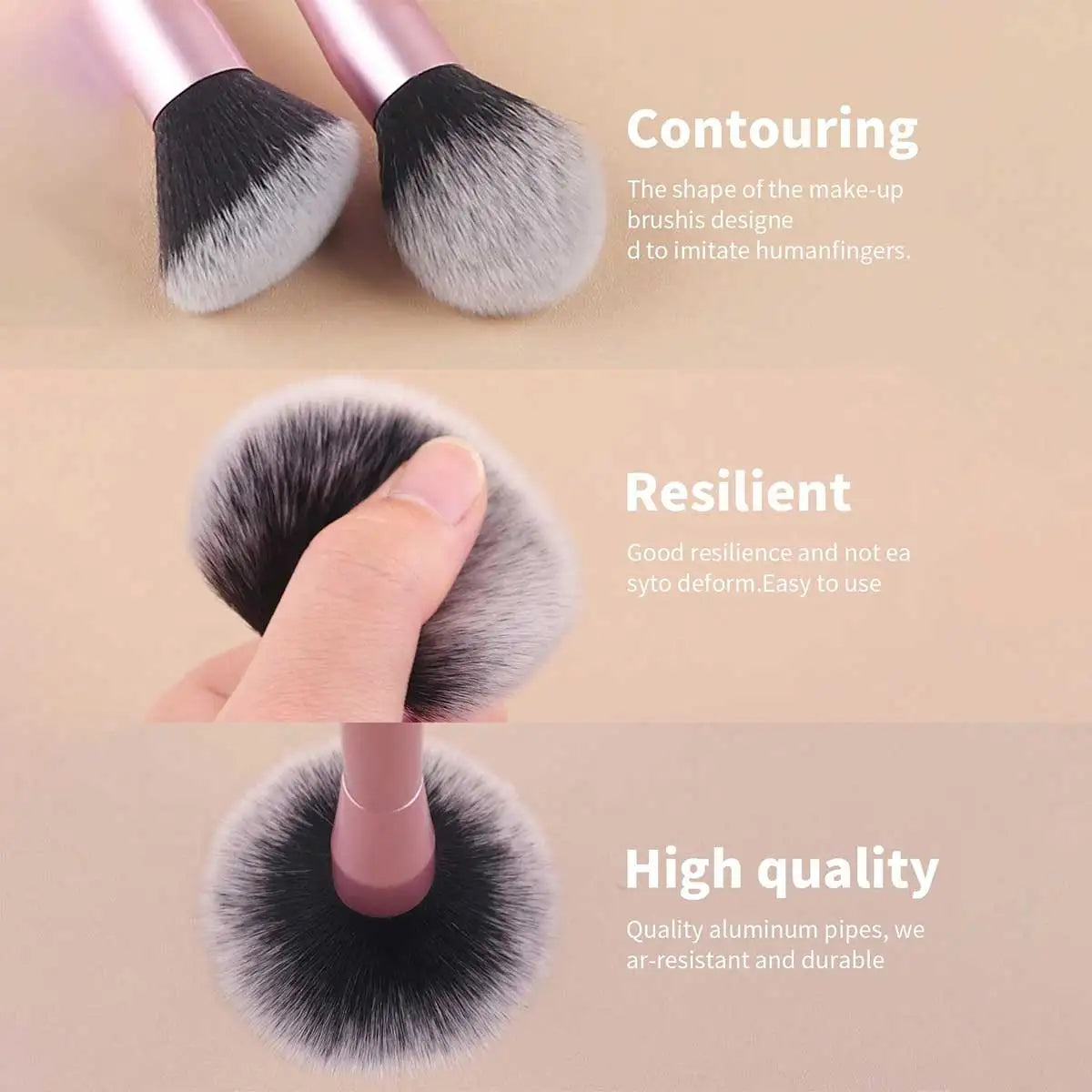 LUXEBLEND 2-Pc Dual-Ended Powder & Blush Makeup Brush Set Makeup Brush Set QXL