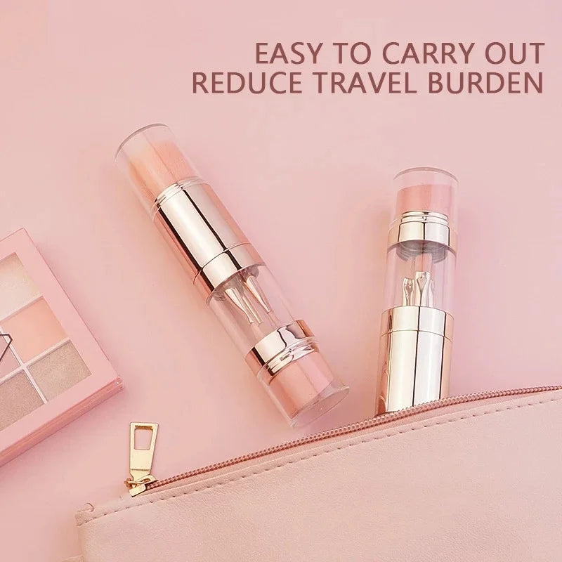 5-in-1 Detachable Travel Makeup Brush Set | Vegan Bristles Travel Makeup Brush Set QXL