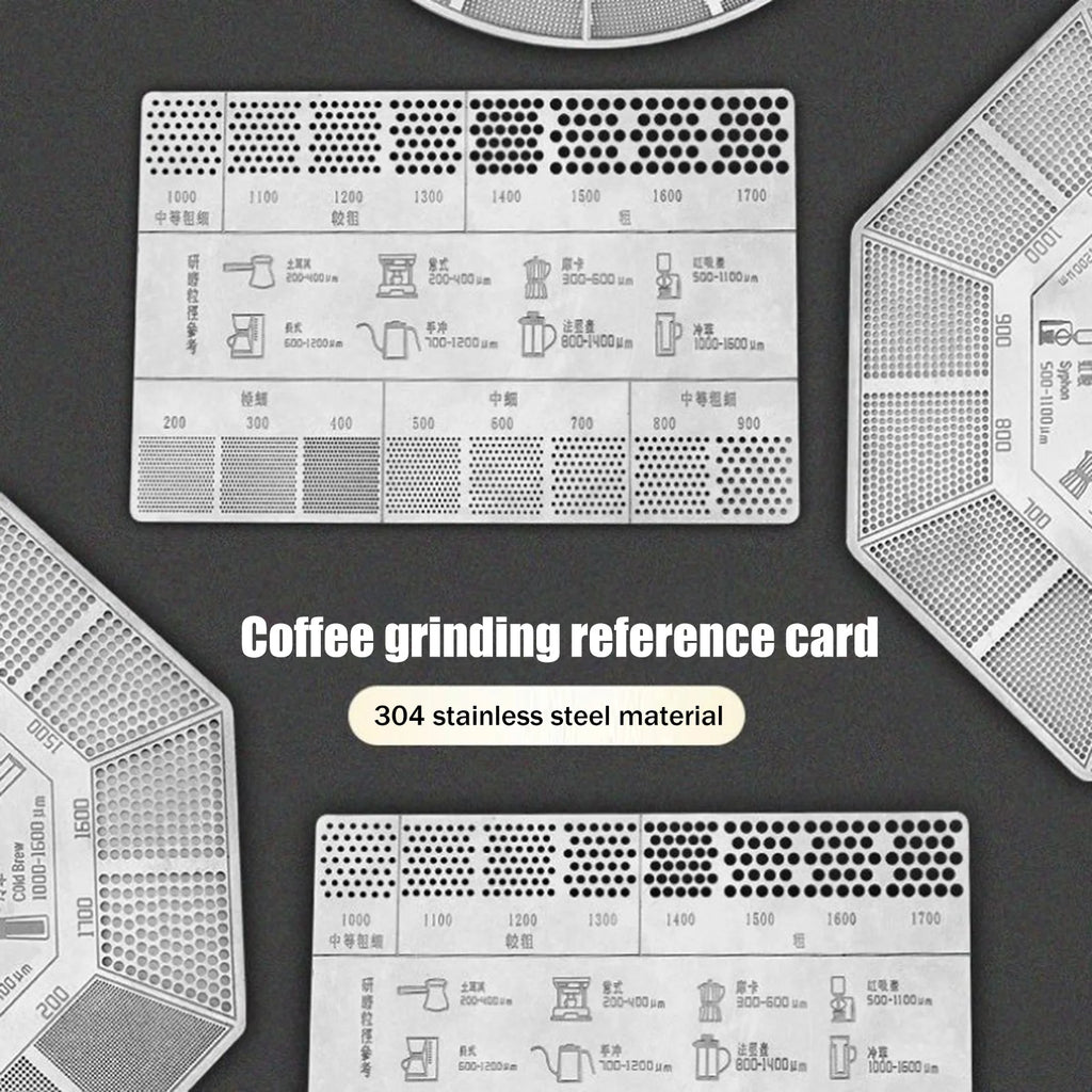 Coffee Grind Size Reference Card | Brewing Comparison Guide Coffee Brewing Tool QXL