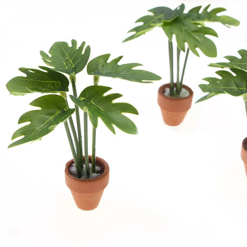 1/12 Dollhouse Miniature Green Plant Potted Decor Ornament Dollhouse Miniature QXL