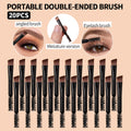 20-Pc Dual-Ended Eyebrow Brush & Eyelash Comb Set | KOSSHOW Eyebrow Brush Set QXL black Nylon