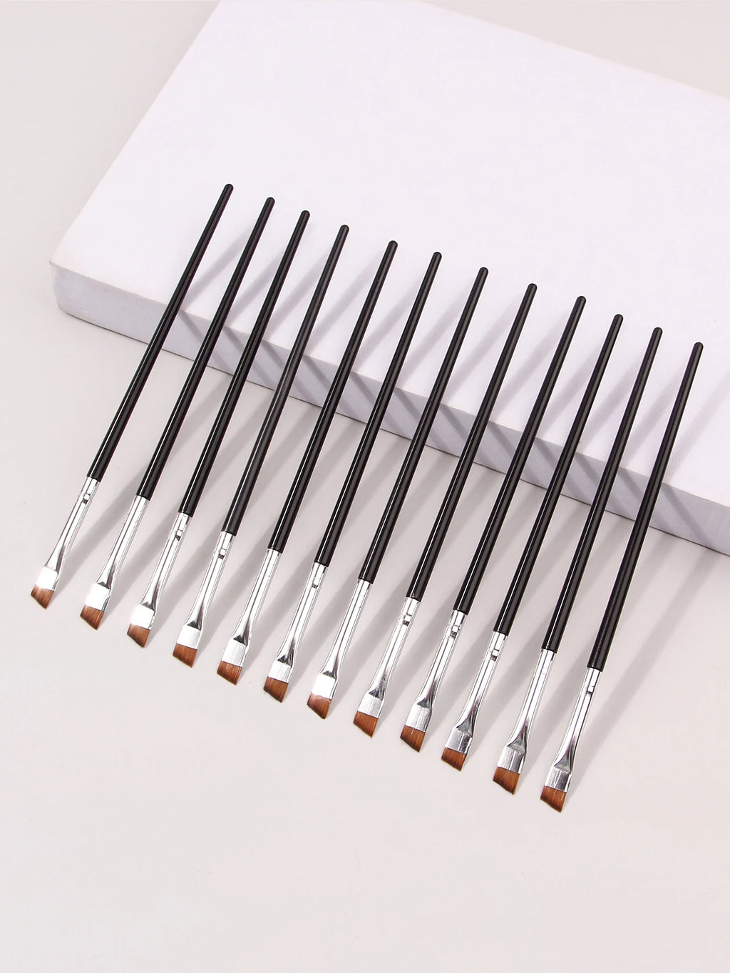 12-Pc Ultra-Fine Eyeliner & Eyebrow Brush Set – Soft Tips Eye Makeup Brush Set QXL