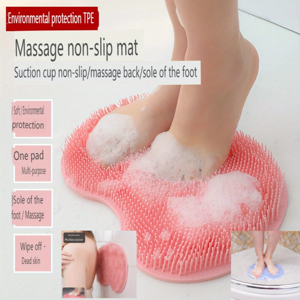 Exfoliating Foot Brush & Back Scrubber | Anti-Slip Suction Cup Foot & Body Scrubber QXL