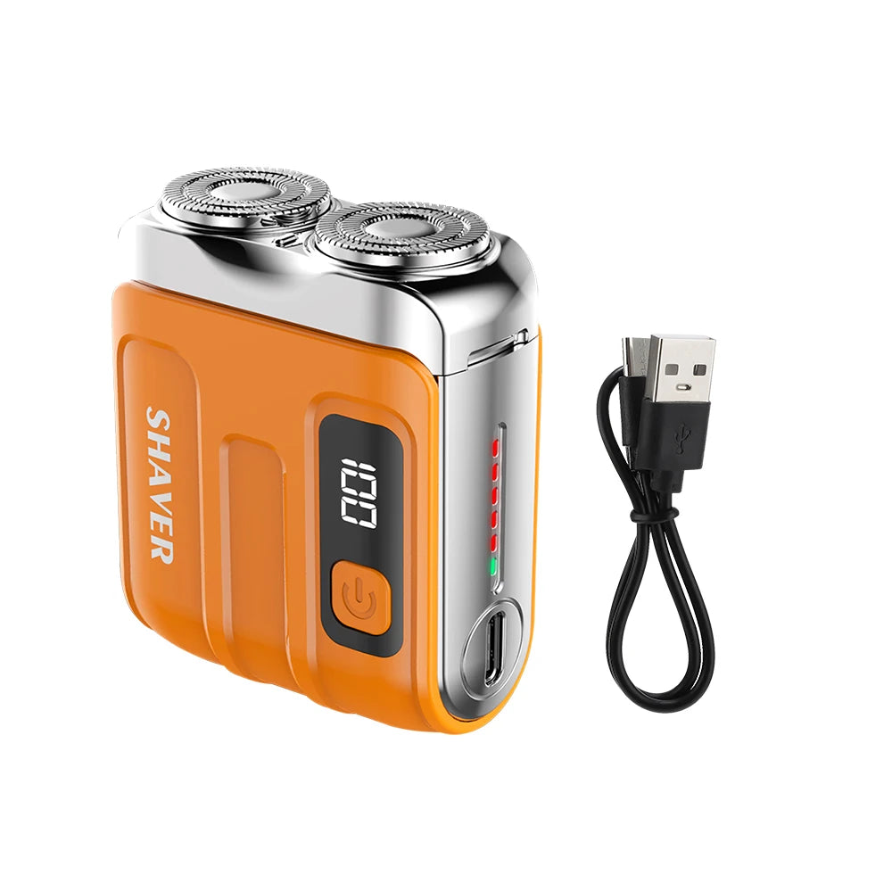 Ms.Dear Mini Electric Travel Shaver | Dual Blade Rechargeable Razor Electric Travel Shaver QXL Orange