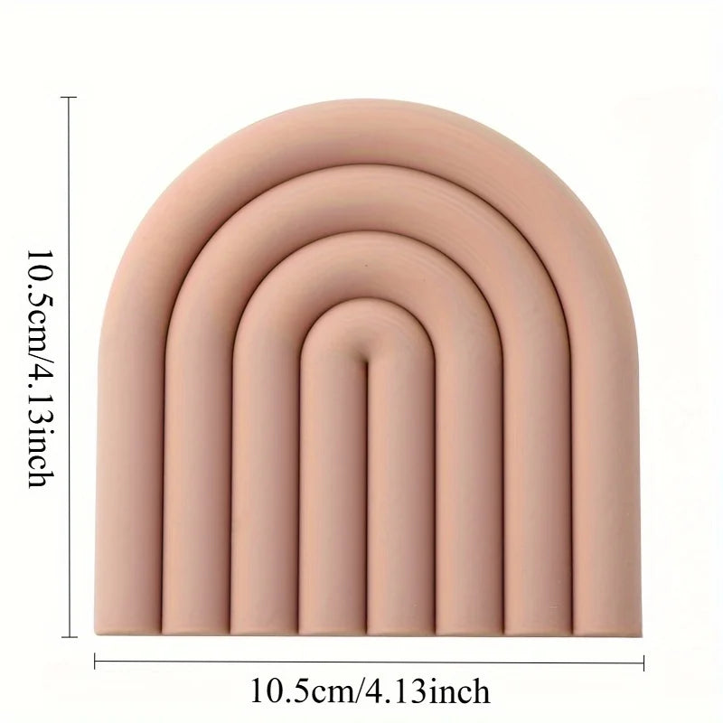 Morandi Rainbow Silicone Coaster | Heat-Resistant Dining Mat Silicone Coaster Mat QXL
