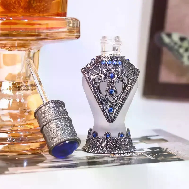 8mL Arabian Antiqued Metal Refillable Perfume Bottle | Gift Perfume Bottle QXL
