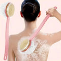 Double-Sided Long Handle Bath Brush | Soft Bristle Exfoliator Bath Brush QXL Pink Other