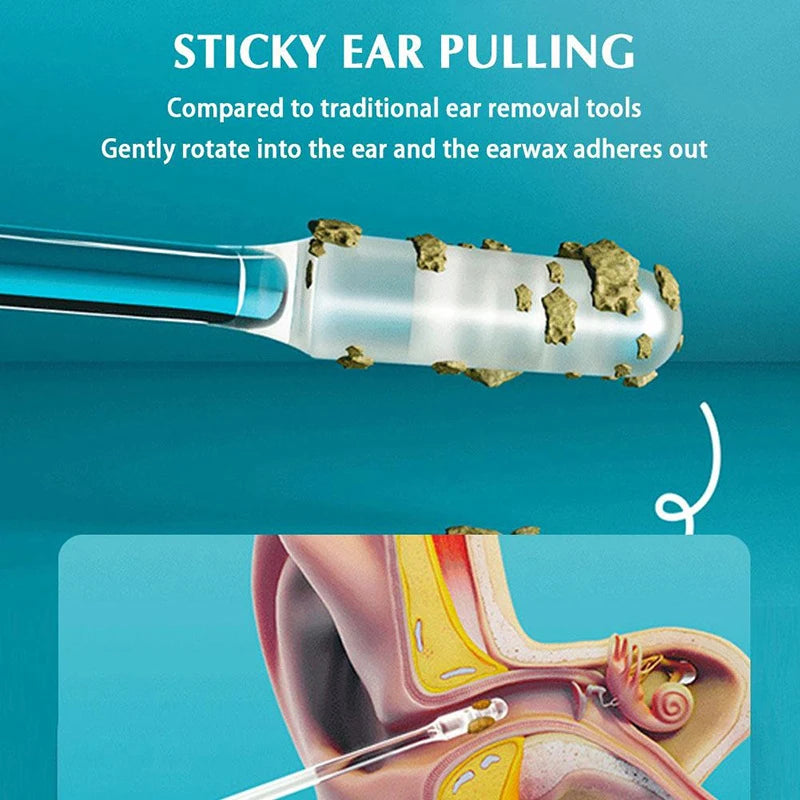Silicone Sticky Ear Wax Removal Swabs – 24-Pack, S & L Sizes Ear Wax Removal Tool QXL