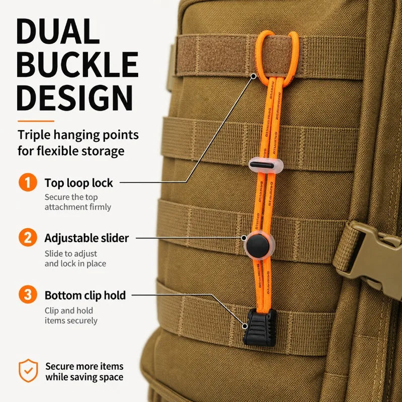 Elastic Gear Cord 3.5mm Adjustable Backpack Strap | Outdoor Elastic Gear Cord QXL