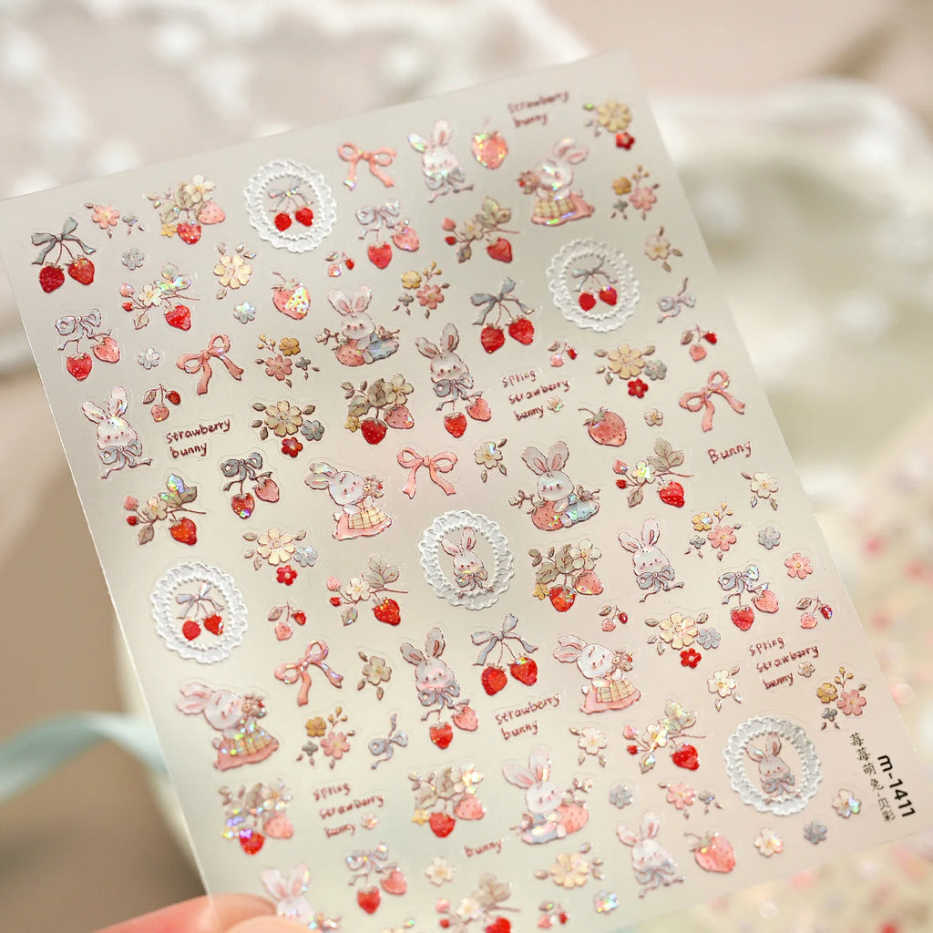5D Beach Nail Stickers – Shell Starfish Gold Foil Decals Nail Art Stickers QXL M-1411