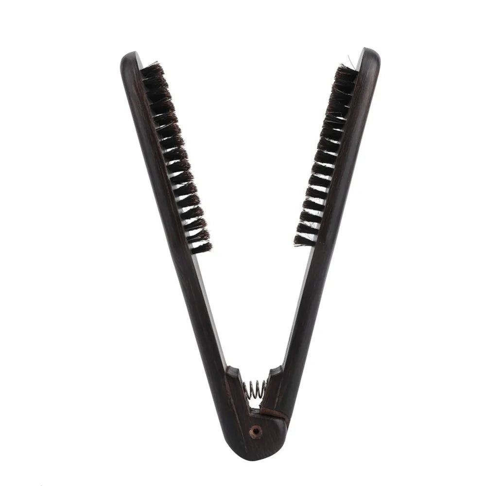 Wooden Handle Double Brush Hair Straightening Comb Hair Straightening Comb QXL