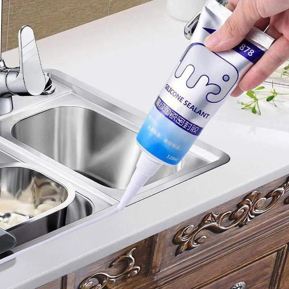 120ml Waterproof Silicone Sealant | Fast-Dry Mould-Proof Caulk Silicone Sealant QXL