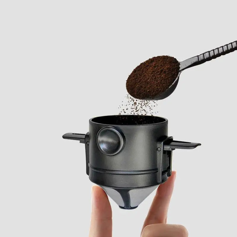 Foldable Titanium Pour-Over Coffee Dripper | Reusable Mesh Pour-Over Coffee Dripper QXL