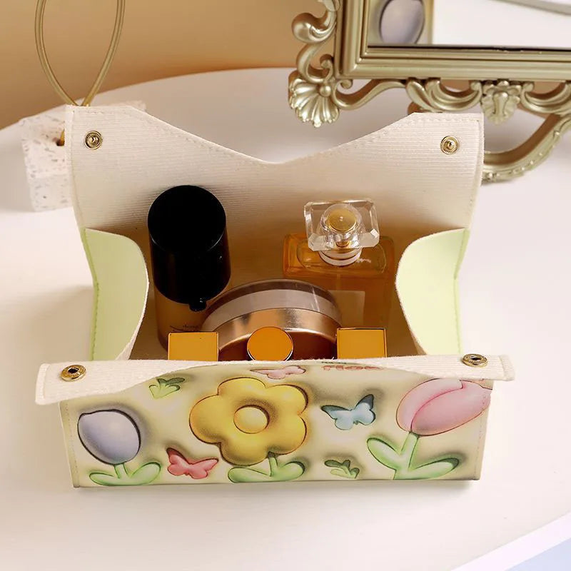 3D Leather Tissue Box Cover | Decorative Home Holder Tissue Box Cover QXL