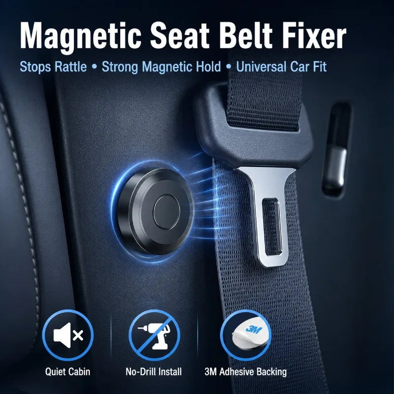 Magnetic Seat Belt Buckle Stabilizer | Anti-Rattle Car Fix Seat Belt Stabilizer QXL