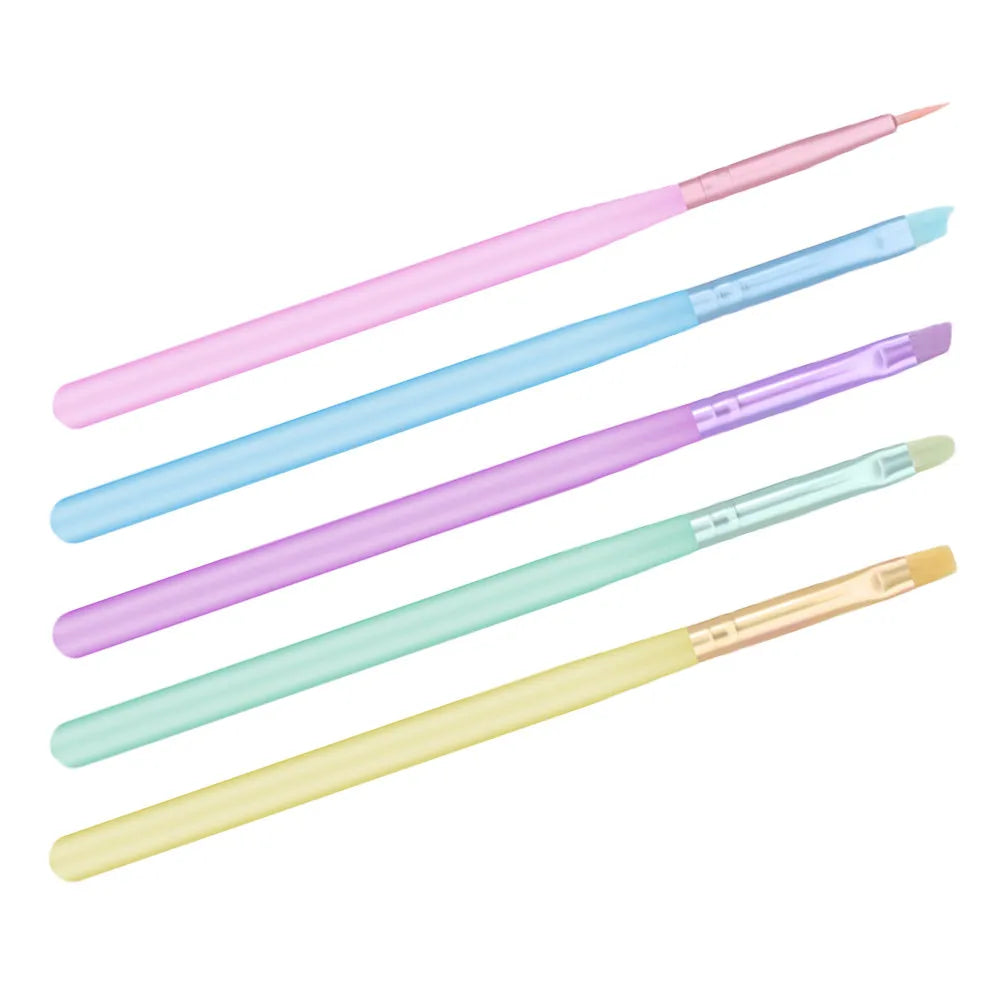 5-Piece Nail Art Brush Set | Manicure Painting Tools Kit Nail Art Brushes QXL Default Title