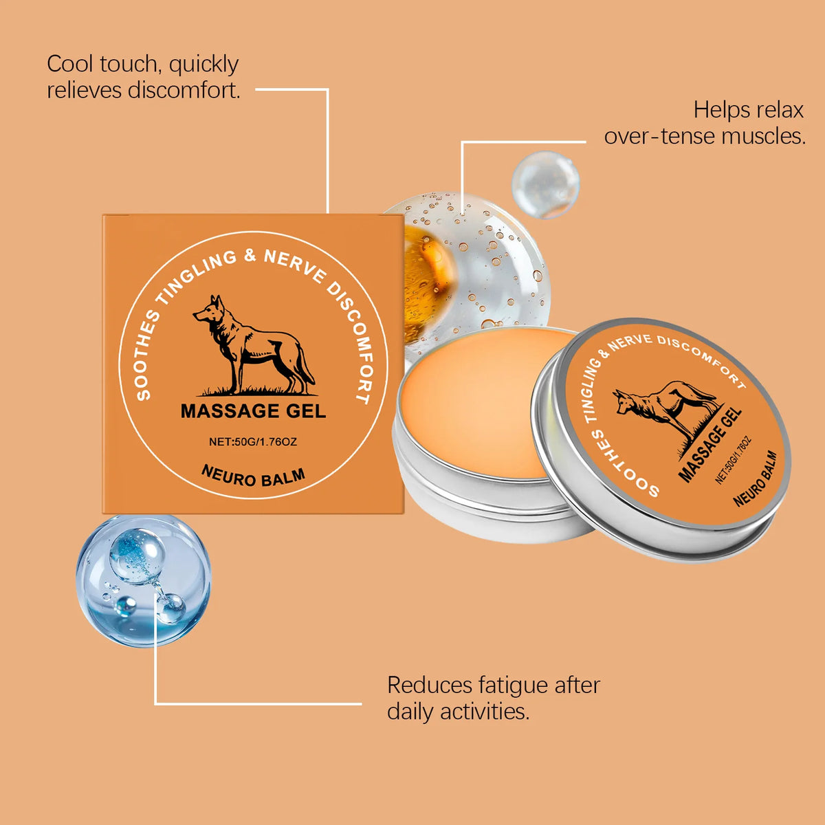 Herbal Cooling Body Balm | Knee & Shoulder Massage Cream 50g Massage Body Balm QXL