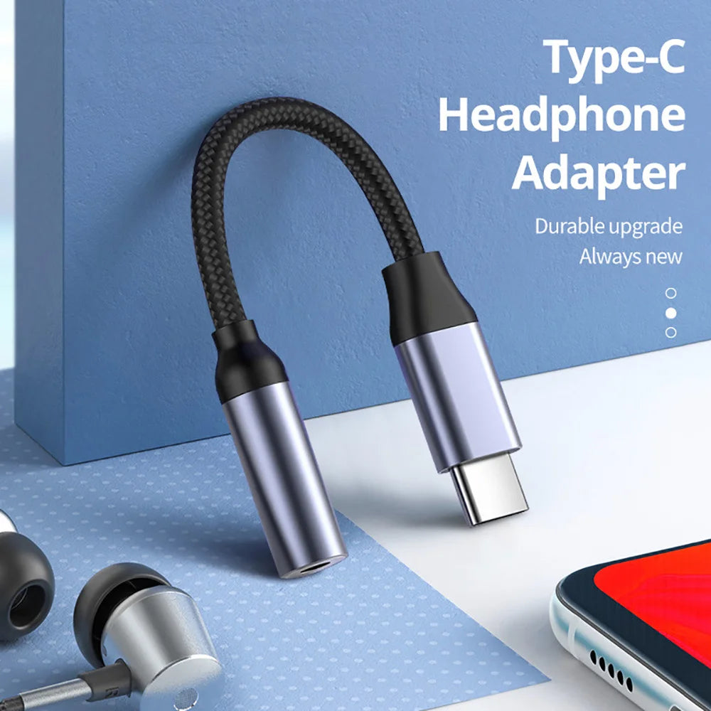 USB-C to 3.5mm Audio Adapter Cable | iPhone 15 & Samsung Audio Adapter Cable QXL