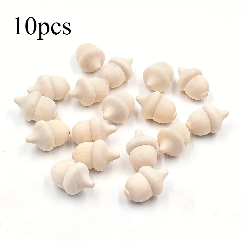 Wooden Painted Acorn Crafts | Jewelry Making & Decor Accents Wood Craft Decor QXL 10pcs