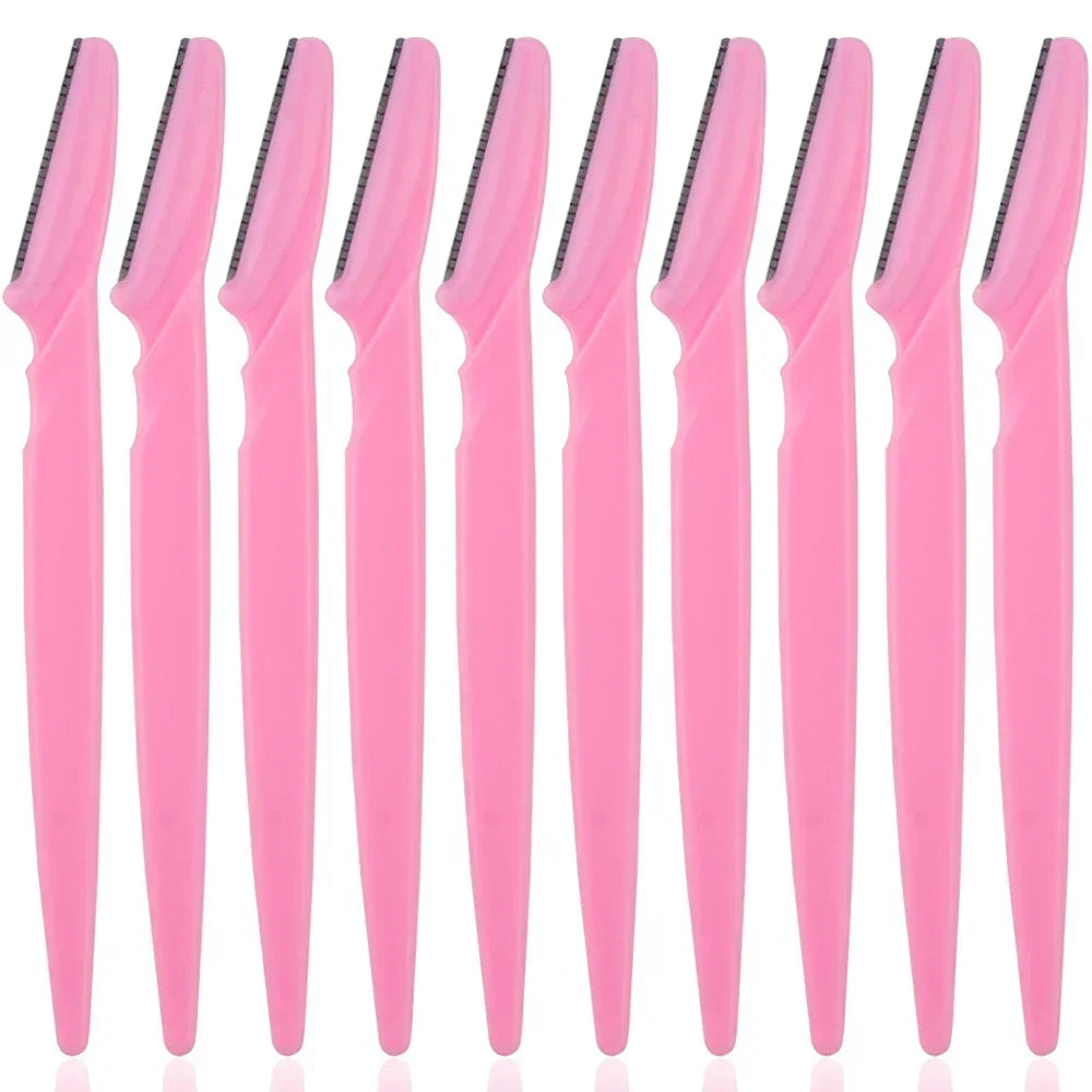 VVOCCI Eyebrow Trimmer Blades | Face Shaver 3/10-Pack Eyebrow Trimmer Blades QXL M7 10pcs Pink