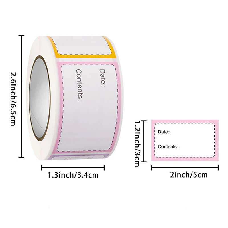 250-Pack Self-Adhesive Food Date Labels | Freezer & Kitchen Food Storage Labels QXL