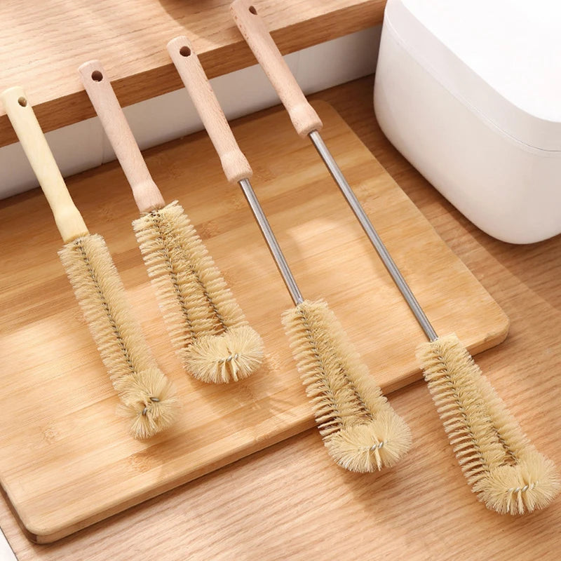 Wooden Handle Long Bottle Brush | Nylon Bristles Cup Cleaner Bottle Brush QXL