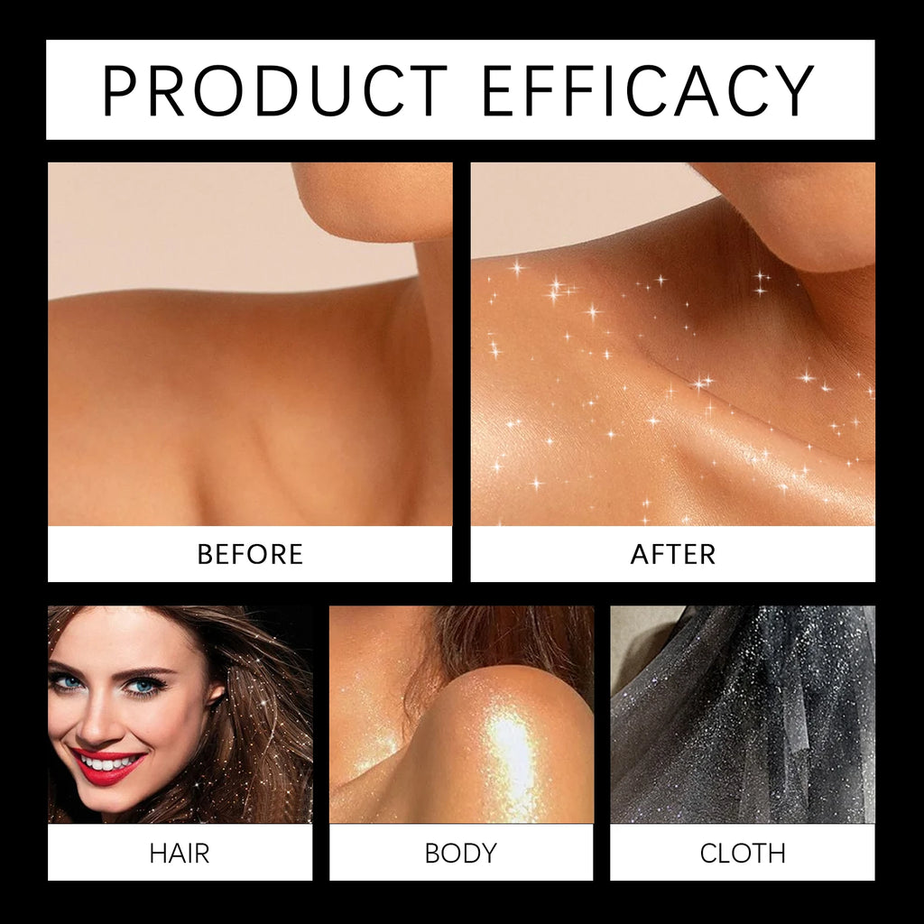 Eelhope Body & Face Glitter Spray | Shimmer Highlighter 100ml Body Glitter Spray QXL
