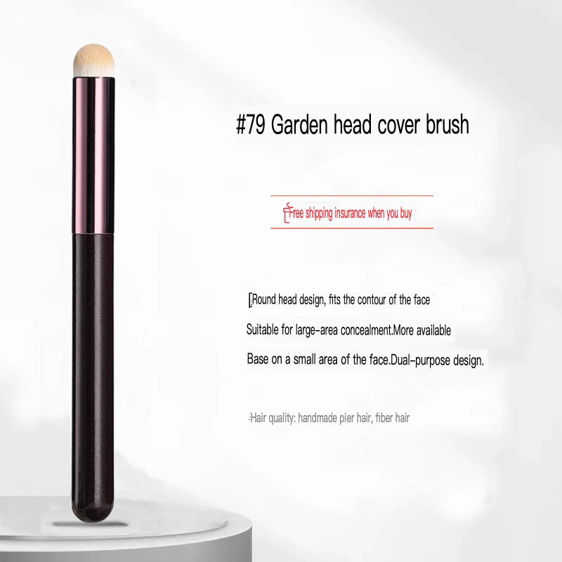 Round Head Concealer Brush Set – 4pc Powder Puff & Eye Concealer Brush Set QXL