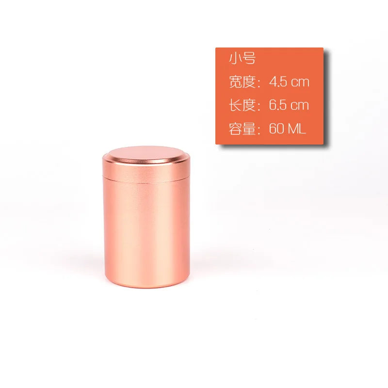 Airtight Stainless Steel Tea & Herb Jar | 60ml & 120ml Caddy Airtight Storage Jar QXL 60ml rose gold