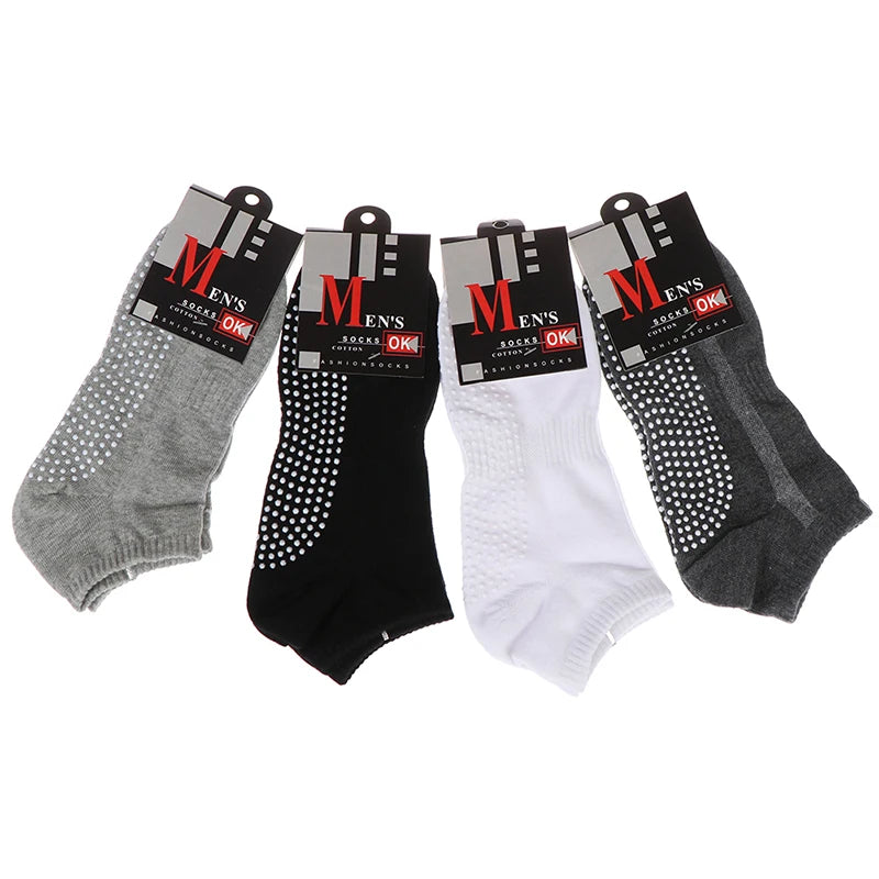Men's Cotton Non-Slip Yoga Socks | Grip Pilates & Gym Yoga Grip Socks QXL