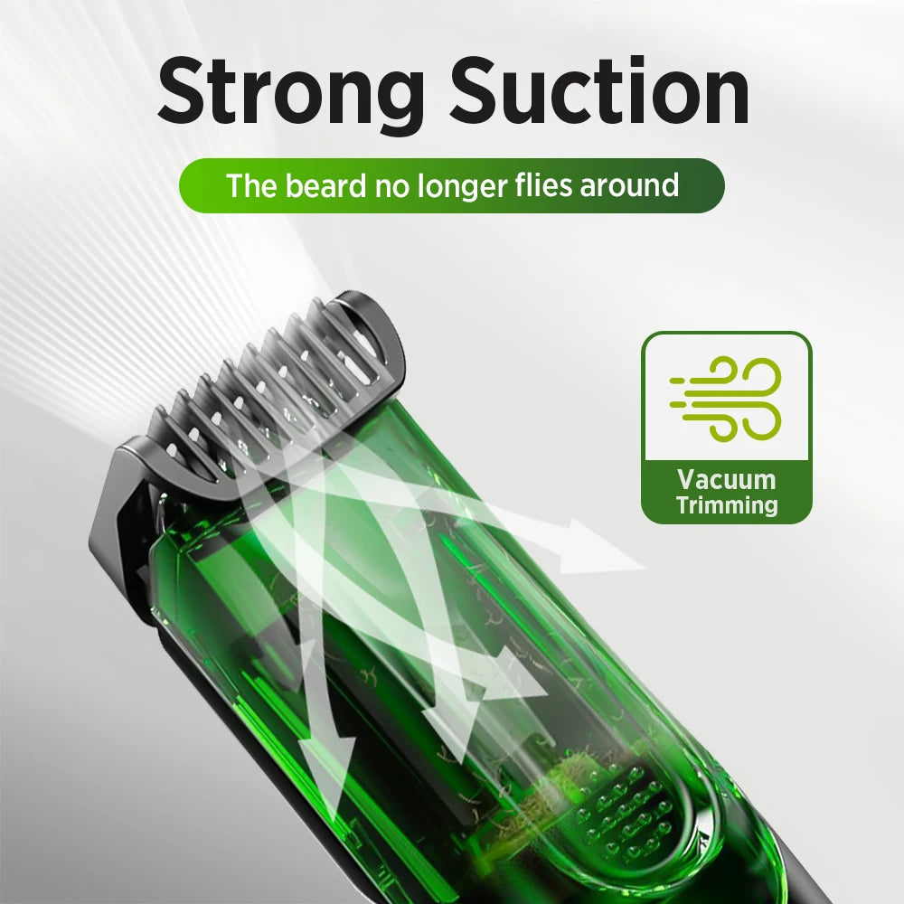 Ms.Dear Cordless Beard Trimmer Vacuum Clipper IPX6 – Green Beard Trimmer QXL