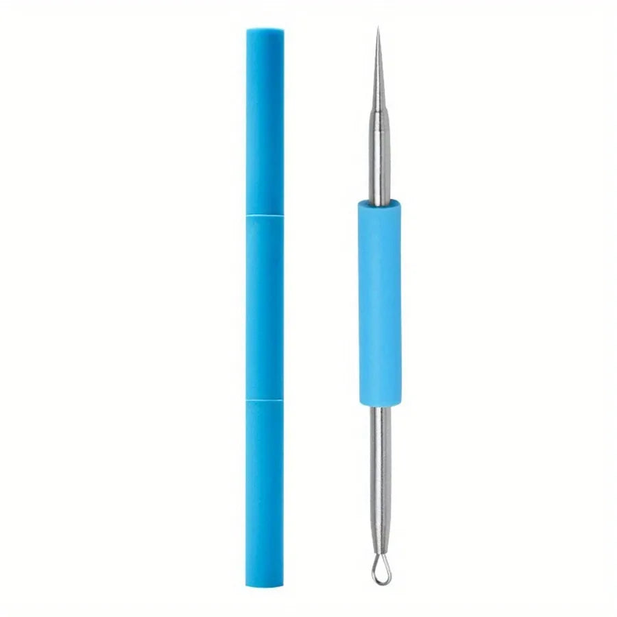 Double-Head Blackhead Extractor & Blemish Tool | Silicone Tip Blackhead Extractor Tool QXL blue