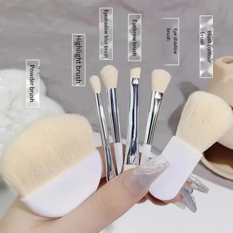 6-Piece Mini Travel Makeup Brush Set | Foundation & Blending Makeup Brush Set QXL