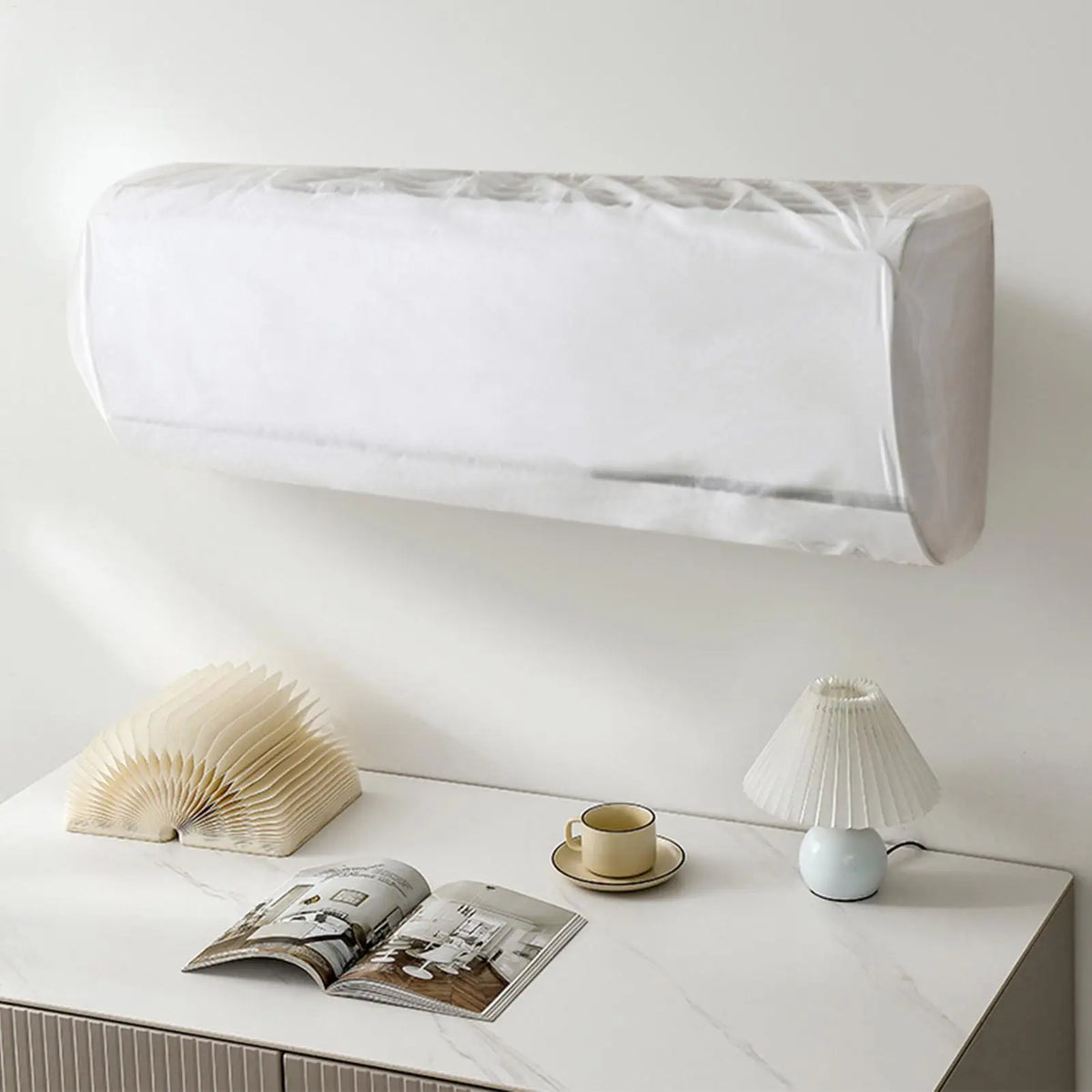 Wall Air Conditioner Dust Cover | PEVA All-Inclusive Protector AC Dust Cover QXL