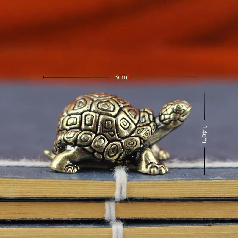 Copper Turtle Figurine | Feng Shui Tortoise Tea Pet Decor Decorative Figurine QXL