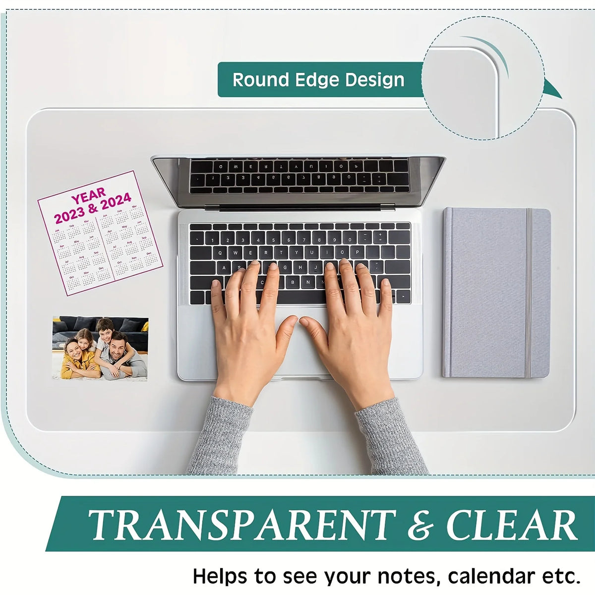 Clear PVC Desk Pad | Anti-Slip Heat-Resistant Writing Mat Desk Pad Mat QXL