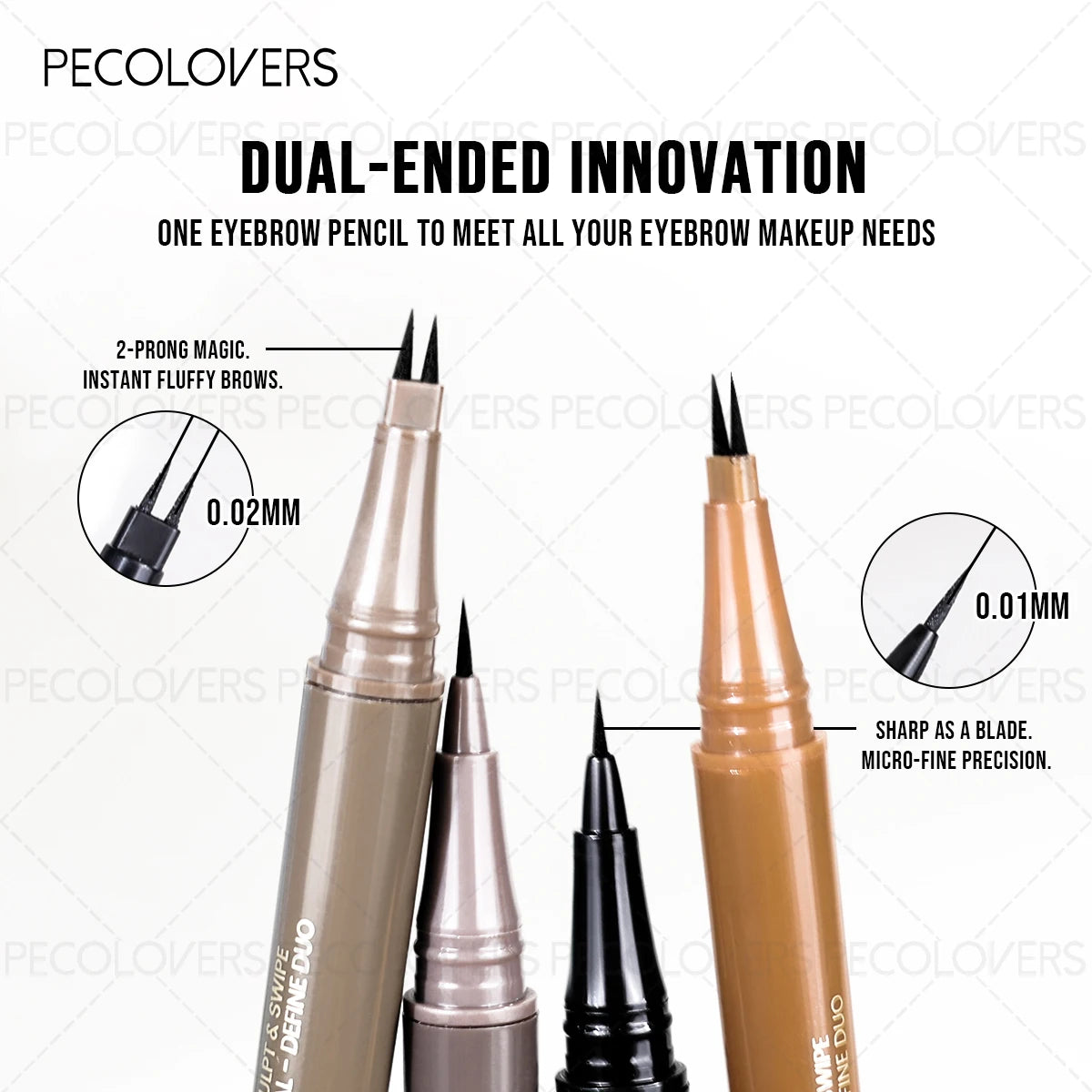 PECOLOVERS Two-Pronged Eyebrow Pencil | Brow Filling Pen Eyebrow Pencil QXL