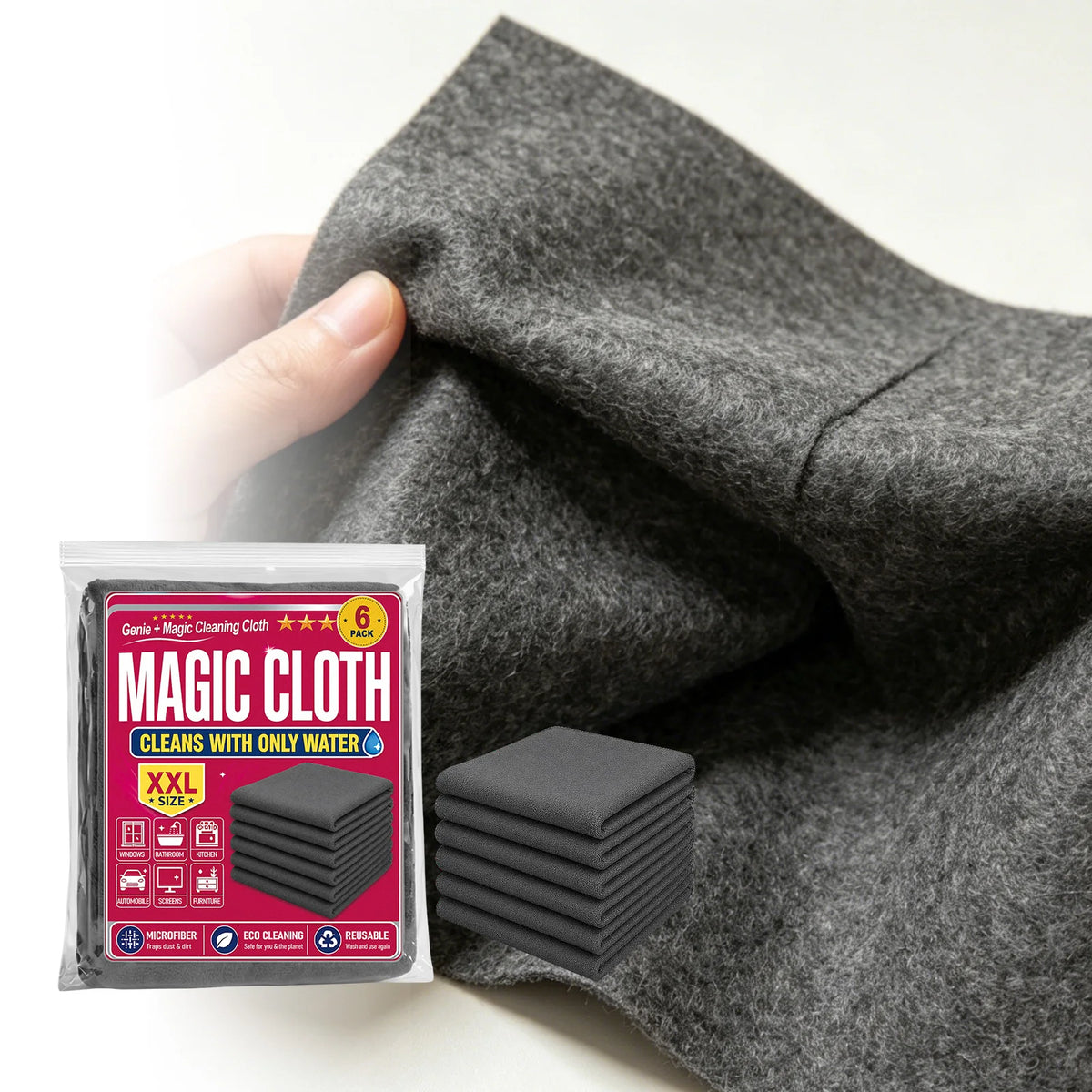 6-Pack Microfiber Cleaning Cloths | Lint-Free & Scratch-Free Microfiber Cleaning Cloth QXL