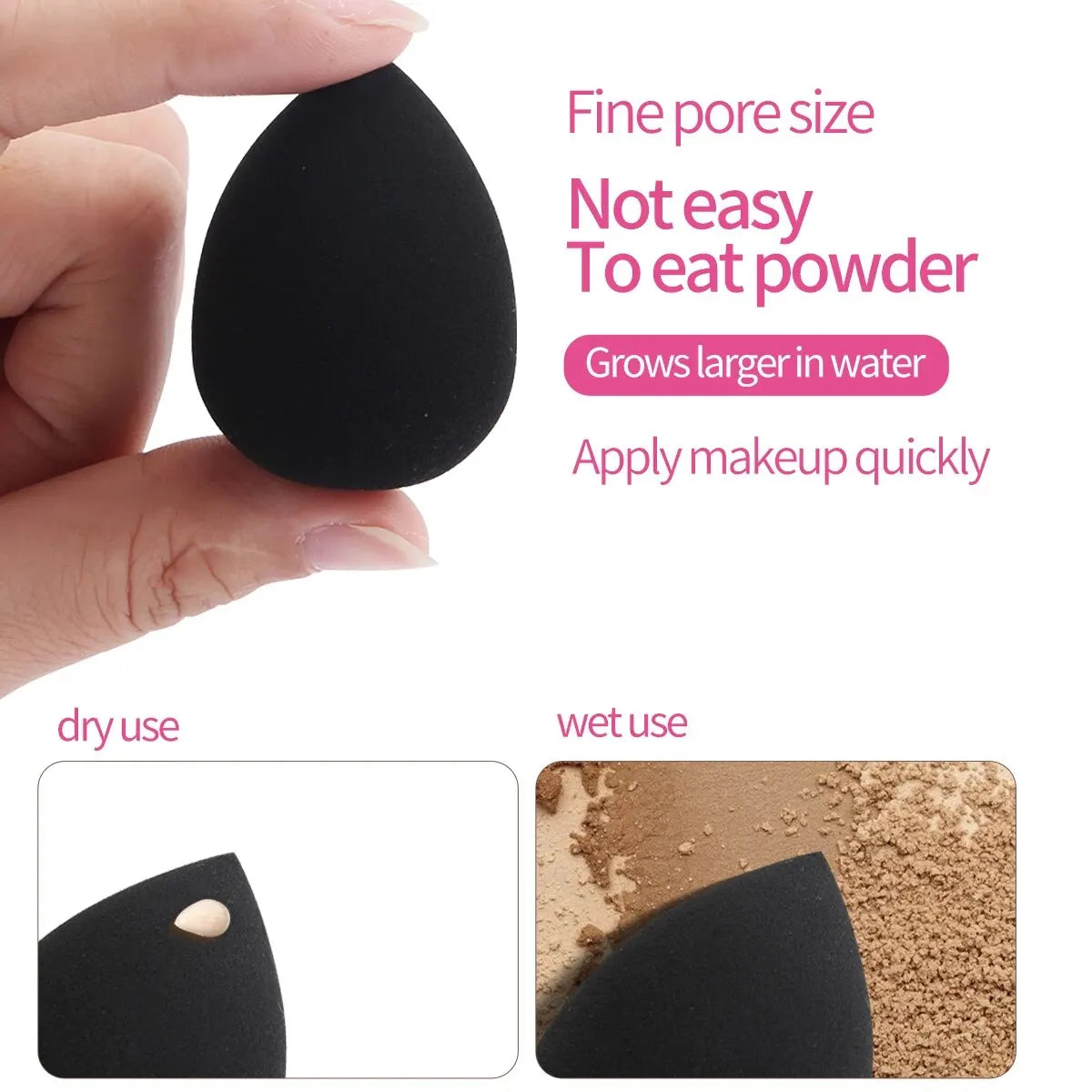 MAANGE 11-Pc Makeup Brush & Sponge Kit | Puff & Blender Makeup Brush Set QXL