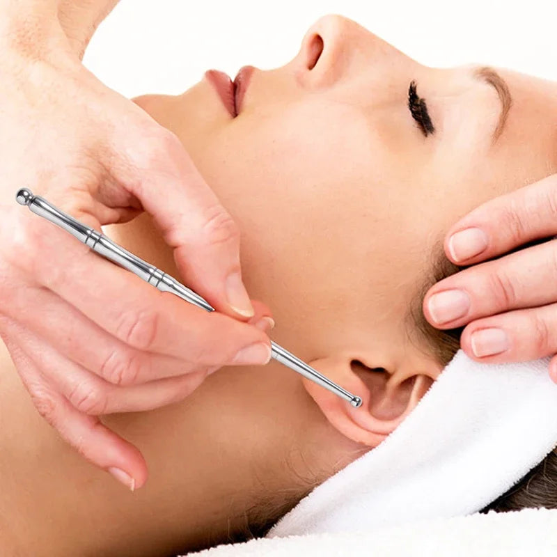 Double-Head Acupoint Massage Pen | Stainless Steel Facial Tool Acupressure Massage Pen QXL